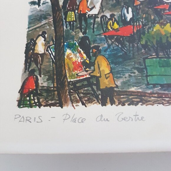 Paris Place du Tertre Unframed Painting Signed Raphael Beautiful - Picture 3 of 9